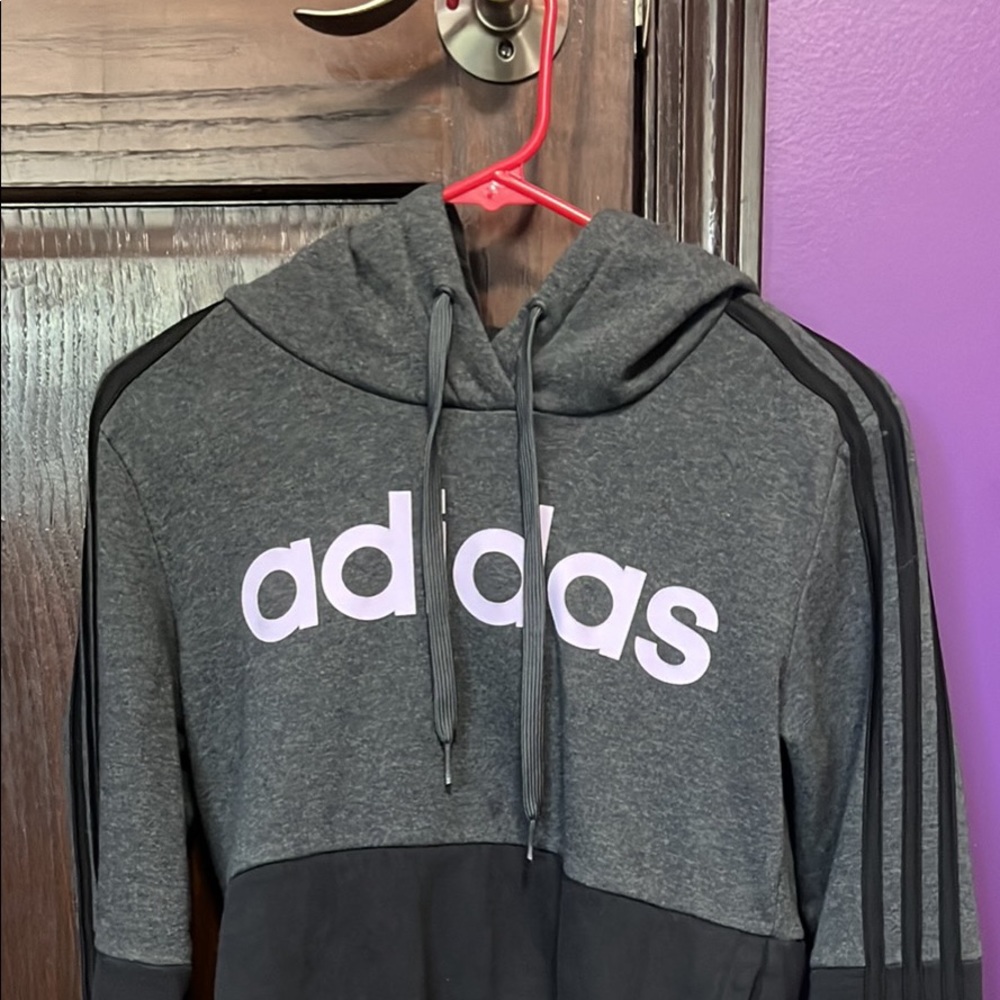 Adidas black and purple hoodie.
